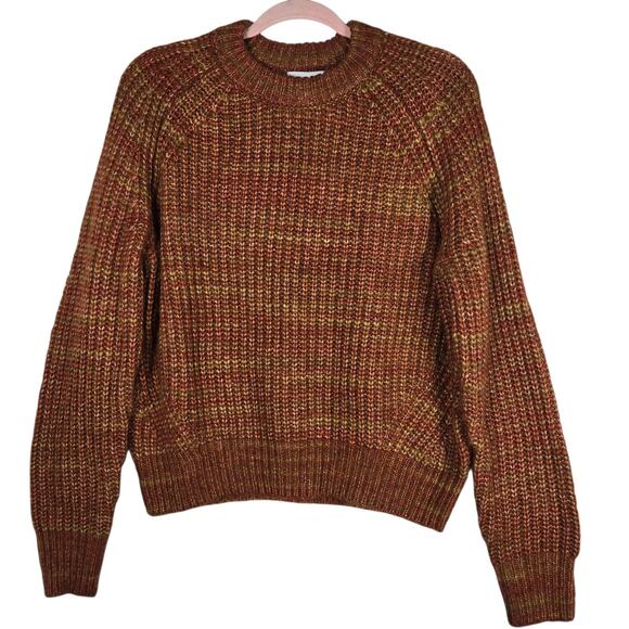 Evereve Sweaters - Evereve Sweater Womens Small Brown Orange Tillie Ombre Space Dye Crewneck Knit
